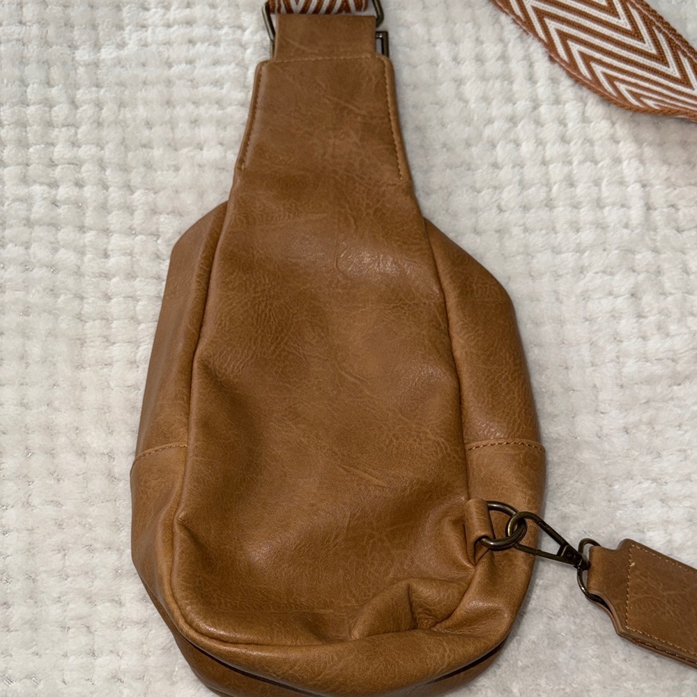 πβ¨ EUC Mini Backpack Sling Purse | Brown Faux Leather β¨π - Picture 4 of 9
